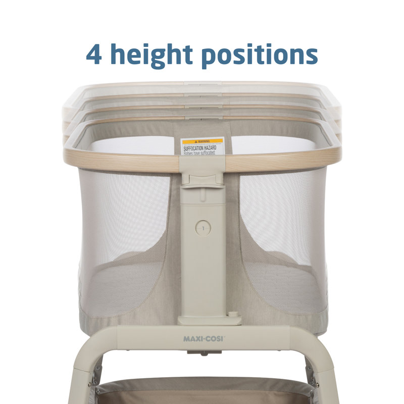 Iora Bedside Crib with Mattress, Beige