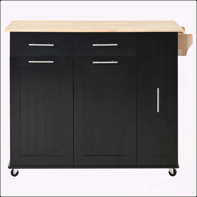 Versatile Rolling Kitchen Island with Multiple Storage Options and Durable Construction