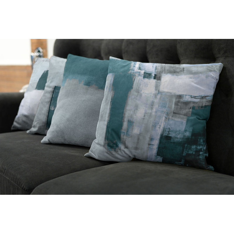 Reversible Pillow Cover, 20" H x 20" W, Pale Cadet Blue / Teal