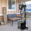 3 Speeds Outdoor Misting Pedestal Fan In Black-111010428