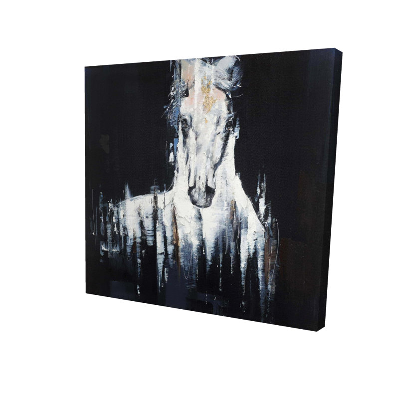 Toile abstraite cheval blanc | Maison de ferme