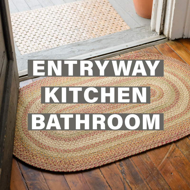 Dajohn Jute Braided Non-Shedding Country Brown/Cream Rug, Rectangle 2'3" x 3'9"