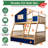 Treehouse Wooden Twin over Full Kid Bunk Bed with Under Trundle Bed and Heavy Duty-121422321