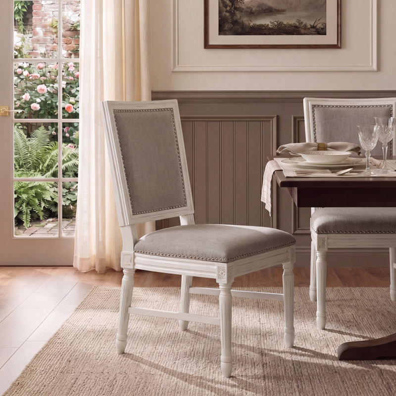 Chaise d'appoint en lin Moneta crème, Gris clair