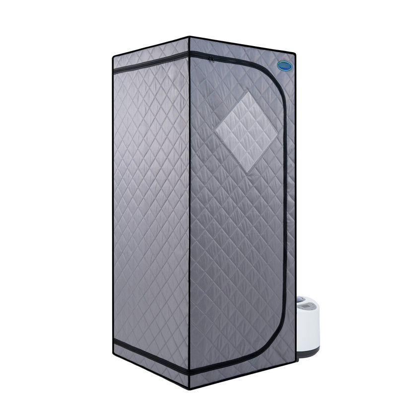 Full Body Portable Steam - Home Spa Center. Grey. 2.2L Generator. 150F Max Temperature. Approved. Remote Controlled With Timer. Foldable Chair Included. Waterproof & Heatproof. , Leak-, -Proof. 9