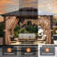 Pavillon de jardin en aluminium l 12 pi x P 10 pi avec lumières