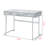 Jive Desk in White Engineered Stone with Chrome Finish