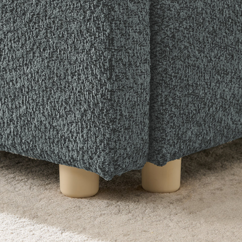 Structure de lit très grand avec tête de lit unique de style américain moderne, cercle doux, soutien des jambes pour le confort de la chambre à coucher, lit tapissier gris foncé, esthétique minimaliste, structure solide haute et courbée