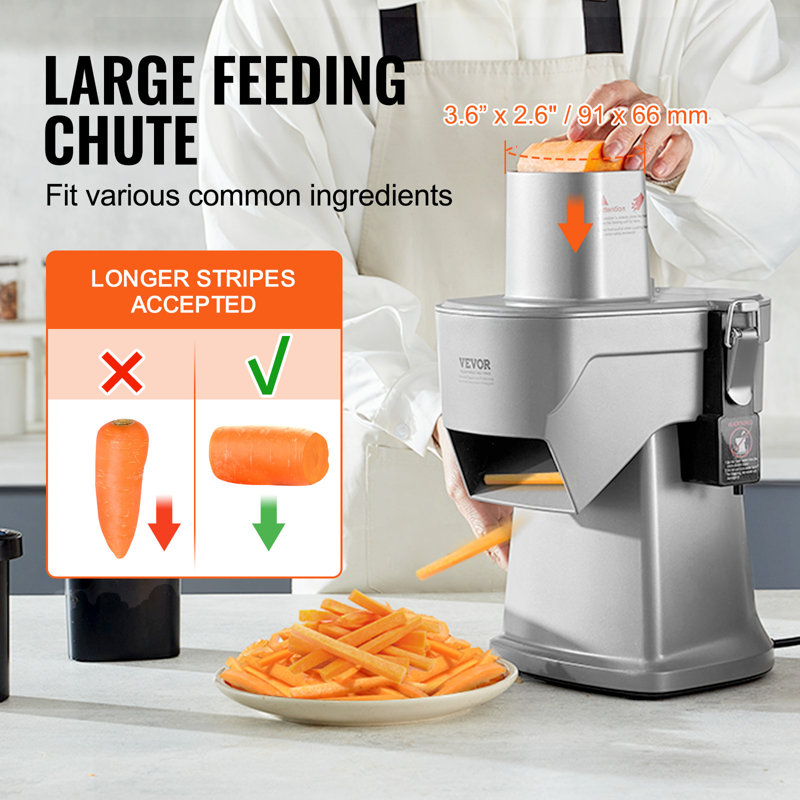 Silver Aluminum 4-in-1 Electric Vegetable Slicer for Commercial Use