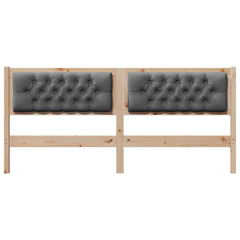 Solid Wood Headboard, DE Size - 180 x 220 cm, Brown, Dark Grey
