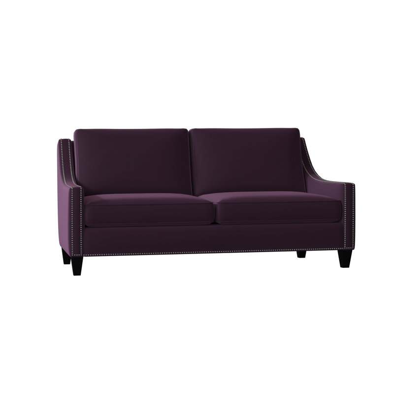Canapé à accoudoirs carrés en mélange de polyester avec coussins réversibles Aspen, 60 pouces, Blanc Klein, Noir