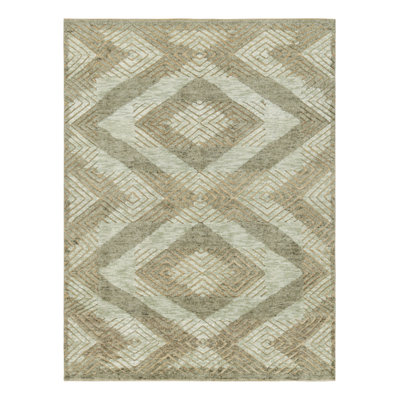 Moroccan Hand Knotted Geometric Area Rug