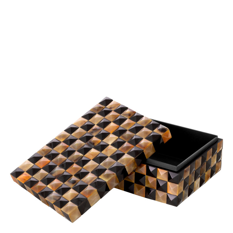 Magician Handmade Horn Decorative Box, 4.13" H x 11.02" W x 8.27" D