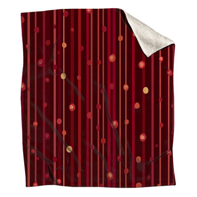 Red Stripes Fleece Throw Blanket - Abstract Throws for Sofas or Beds