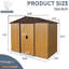Remise en métal 8 pi x 4 pi avec serrure de porte - Patio 8 pi x 4 pi avec crochets de rangement pour l'entretien de la pelouse-132680081