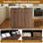 Double Tilt-Out Trash Cabinet, Laundry Hamper Cabinet with 2 Drawers,Wave-Textured Front,Walnut