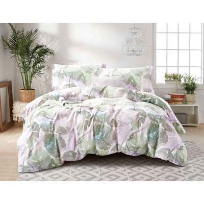 Mousoupetros Microfiber Floral Duvet Cover Set with Pillowcases