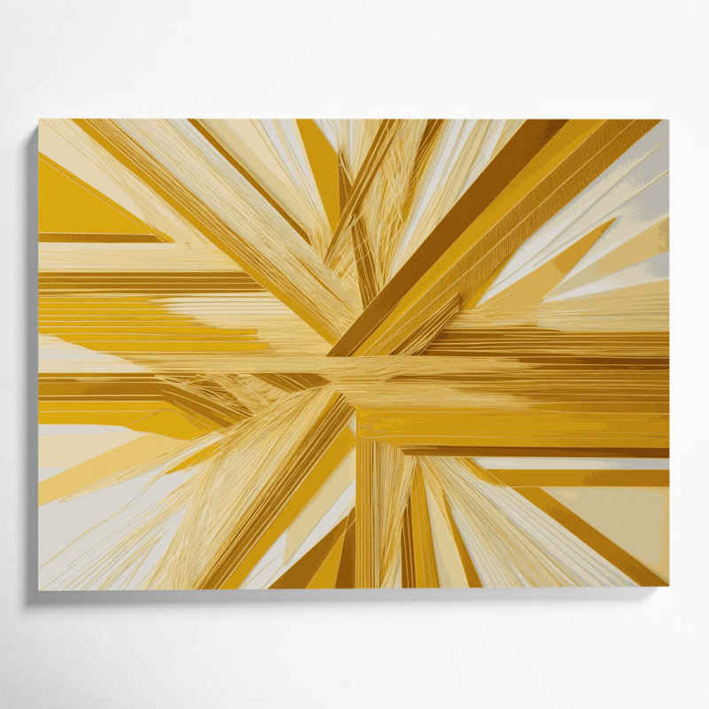 «Geometric Abstraction 22», art mural sur toile beige, H 12 po x l 18 po