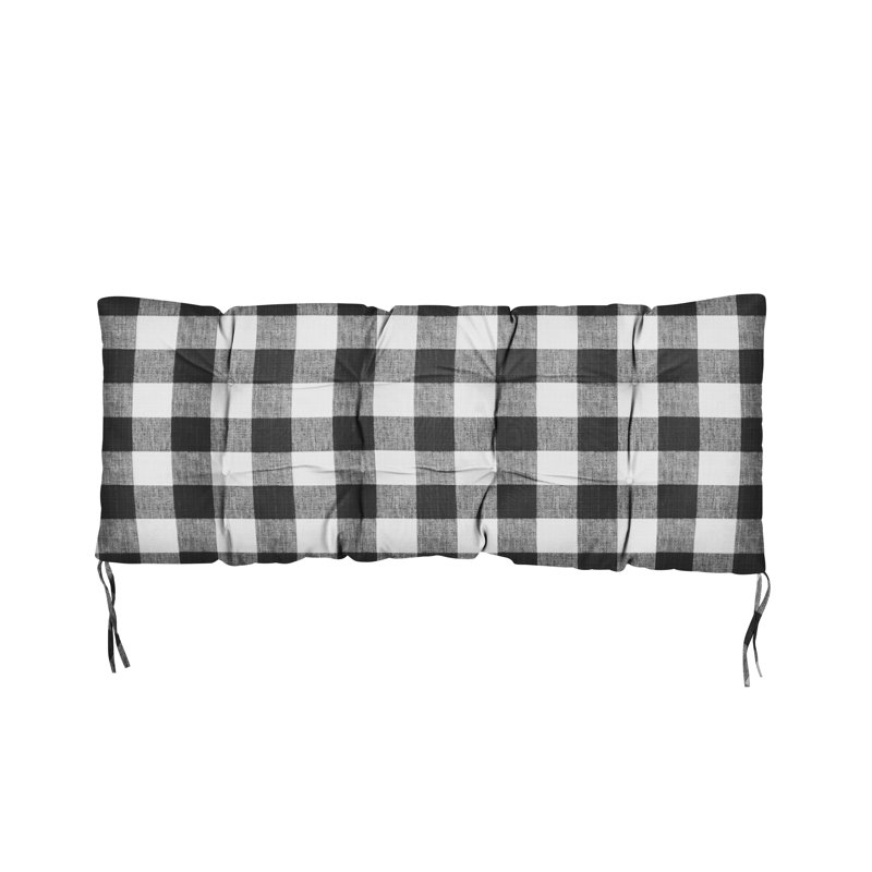 Outdoor Bench Seat Cushion, Gray/Black, 55" W x 18" D
