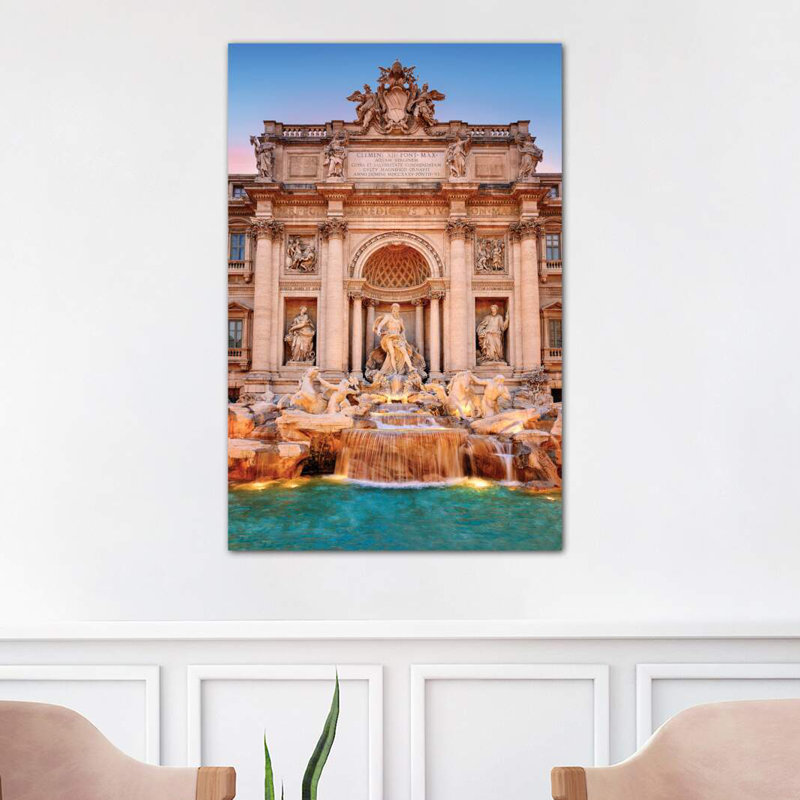 Fontani Die Trevi, Trevi Fountain by Susanne Kremer - Wrapped Canvas Print, 101.6 cm H x 66.04 cm W x 3.175 cm D