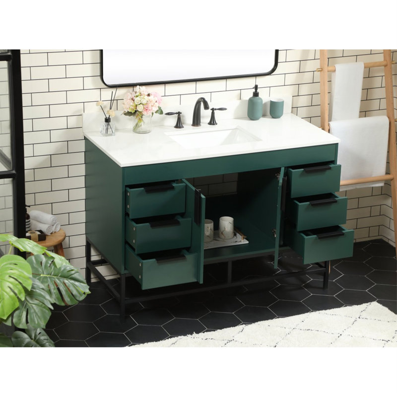 Ensemble de meuble-lavabo simple 48 po Eugene, vert