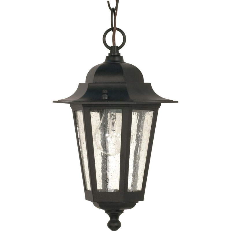 Mayer Outdoor Hanging Lantern, Textured Black