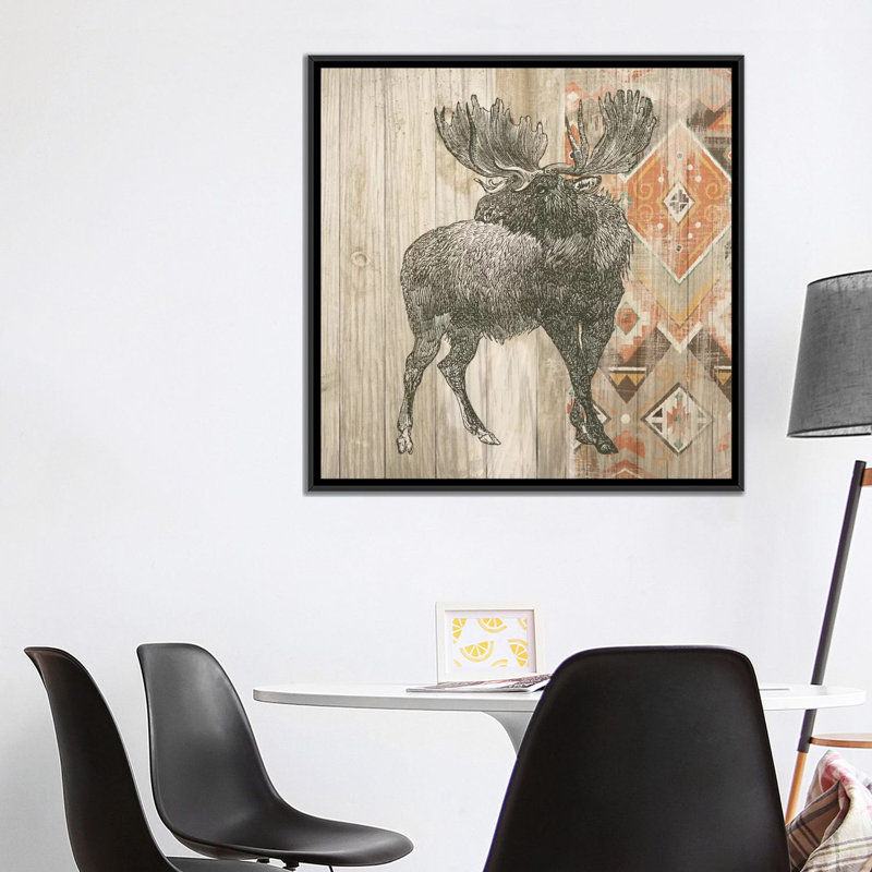 Impression sur toile tendue, Natural Natural Lodge Southwest, H 18 po x l 18 po x P 1,5 po, Toile avec cadre noir