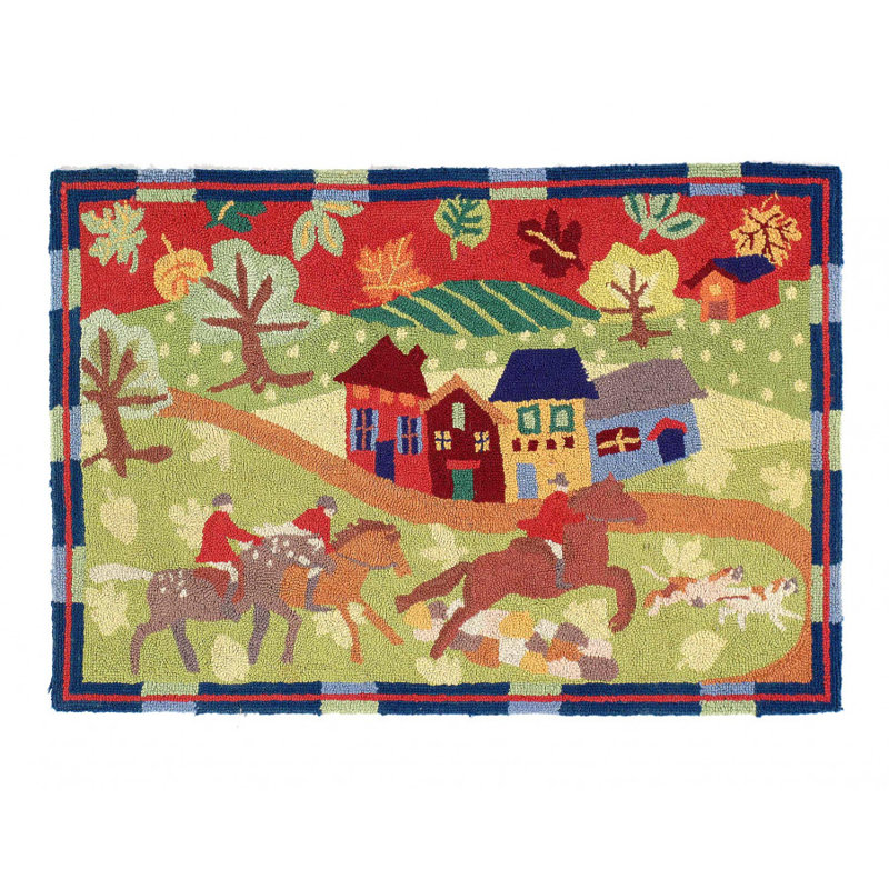 American Antique Hooked Rug 2'1'' X 3'