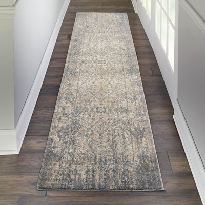 Rosaline Oriental Beige/Slate Grey Area Rug