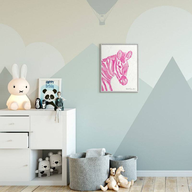 Kid's Zebra par Kait Roberts - impression d'art graphique, Estampe numérique Farmhouse, H 20 po x l 16 po x P 1,5 po