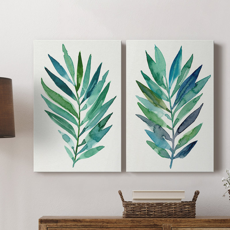 Palm Frond Flow I-Premium Gallery Wrapped Canvas -Ready to Hang, 27" H x 18" W