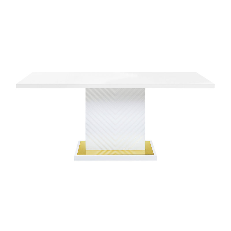 High Gloss Finish Dining Table, White