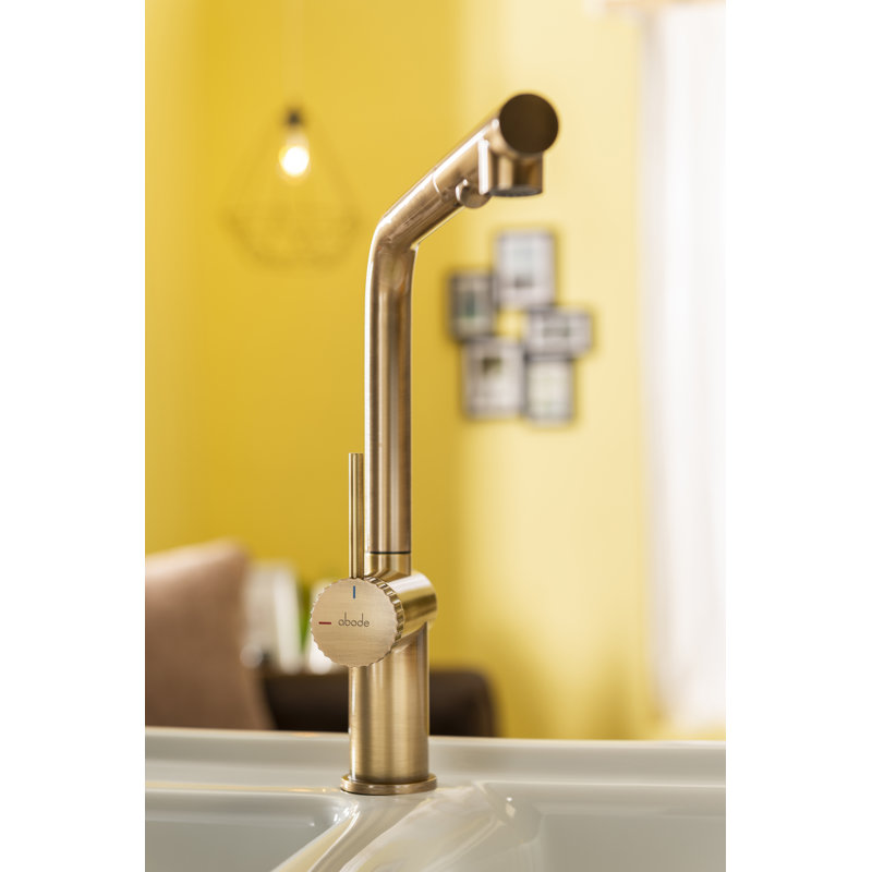 Abode Designs Pull Out Kitchen Faucet, Antique Brass