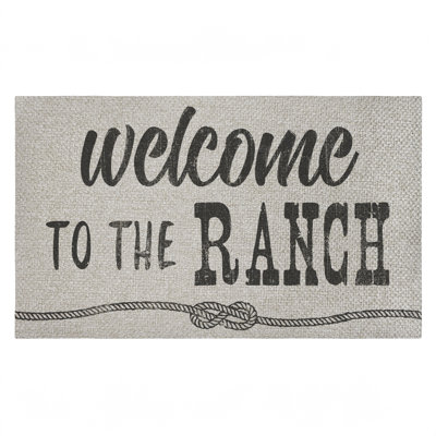 Welcome To Ranch Entry Outdoor Door Mat, design by CAD Designs, 18"x30"