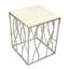 Table de bout carrée en marbre Kameral avec base en acier inoxydable