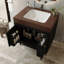 Meuble-lavabo autoportant contemporain avec plateau en faux marbre et lavabo en céramique