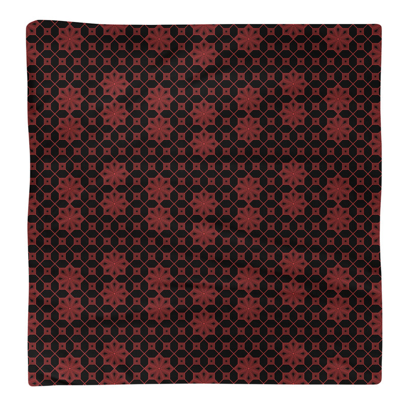 Serviette de coton à treillis classique, Rouge / Noir, H 0,1 po x l 10 po x P 10 po, Sergé de coton