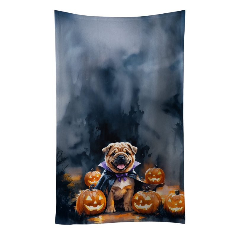 Serviette de cuisine Shar Pei Puppy Halloween, Shar Pei