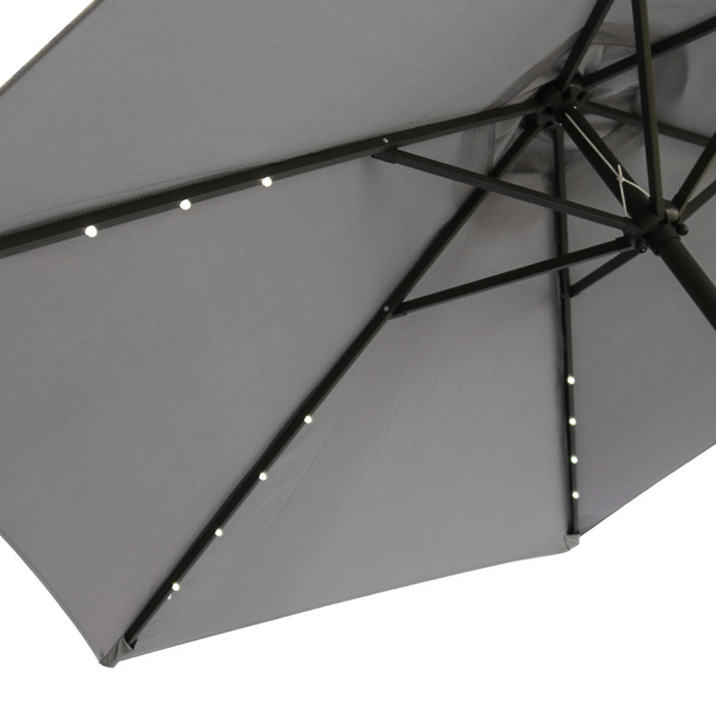 Martigues 2.5m Traditional Parasol with Lights, Grey