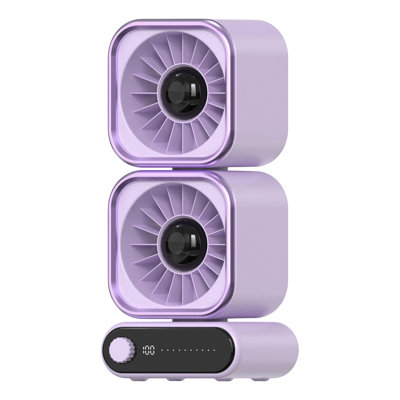 Kbndieu Circulating Fan Desktop Silent Mini Fan Charging Digital Display Portable Fan