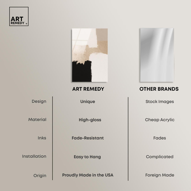 Terre et encre I, décoration murale neutre en acrylique par Art Remedy, prête à être accrochée, H 15 po x l 10 po