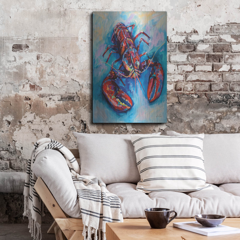 Art mural en métal Beachcrest Home ™ «Lucky» par Jeanette Vertentes, H 36 po x l 24 po