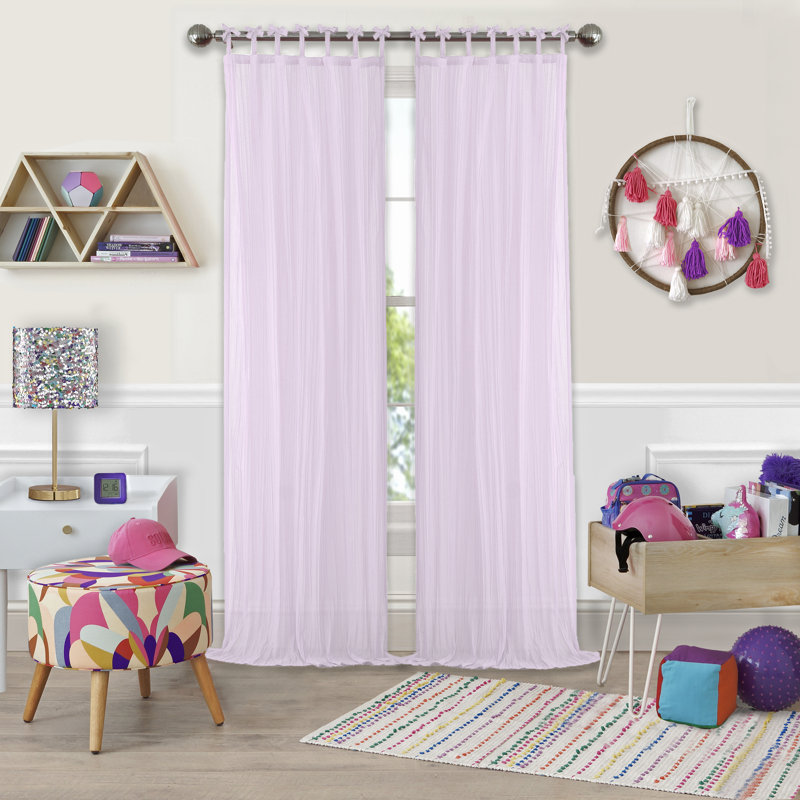 Erasma Sheer Single Curtain Panel, Soft Pink, 50" W x 84" L