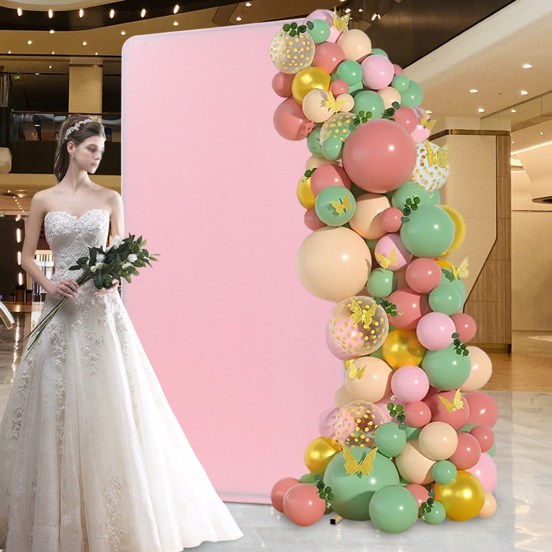 Wedding Backdrop Stand with Cover, Pink