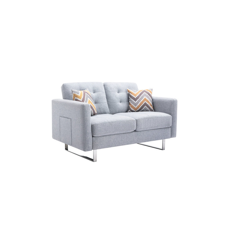 Causeuse Mokhtar Global Glam, Gris clair