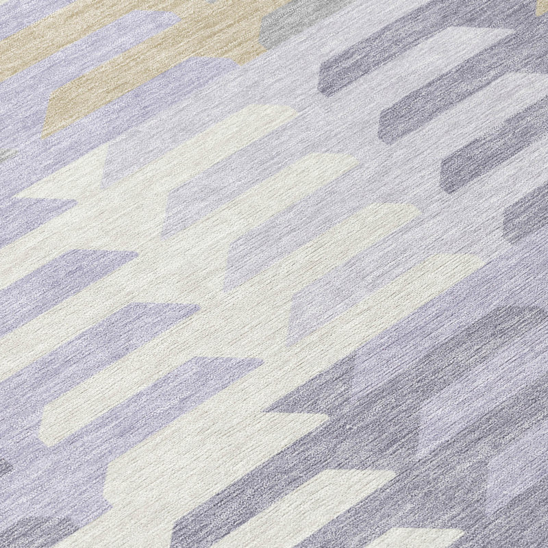 Machine Washable Indoor/Outdoor Aten ACN2328 Geometric Rug, Rectangle 1'8" x 2'6"