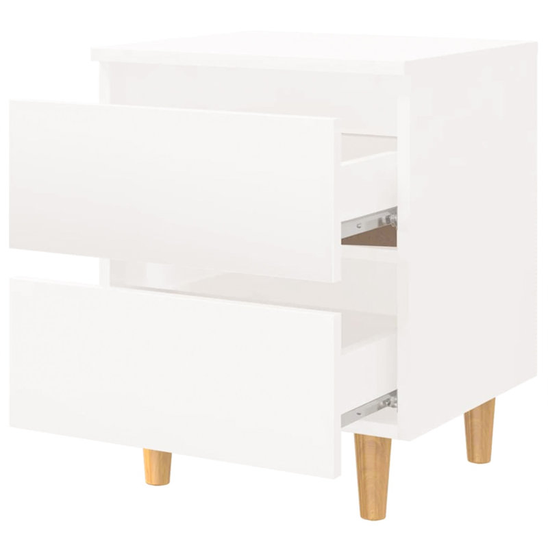 40 cm W Bedside Table, High Gloss White