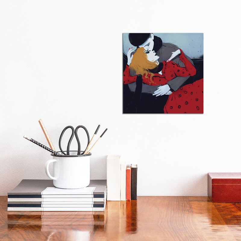Lovers by Anikó Salamon - Wrapped Canvas Painting, 30.48cm H x 30.48cm W x 1.91cm D