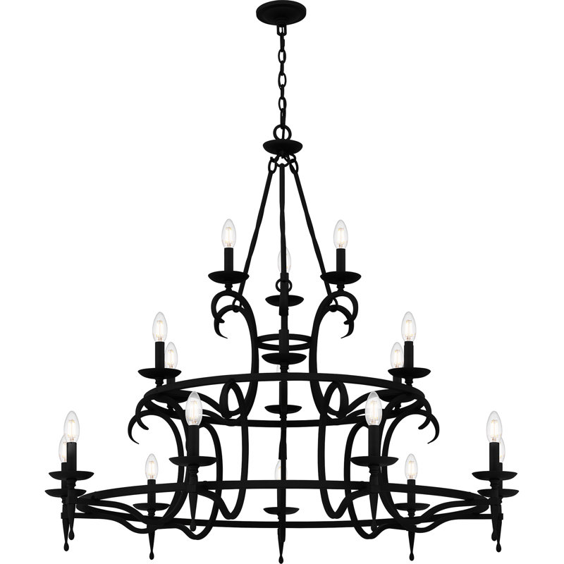 Lustre étagé de style bougie à 18 lumières Adysan