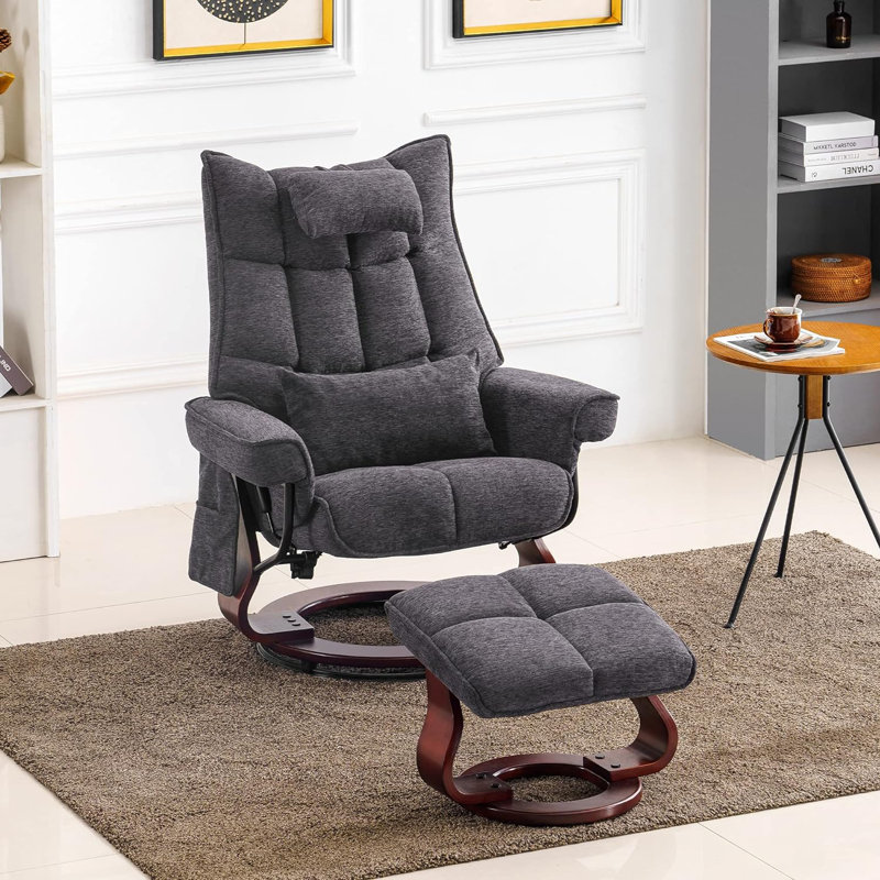 Fauteuil inclinable pivotant Bennith, Gris chenille